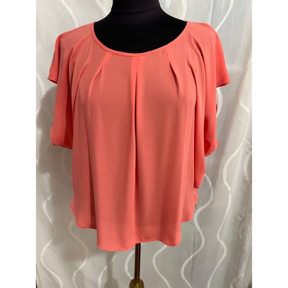 A. Byer Tops - A. Byer, Salmon Colored, Ladies, Poncho Style Top, Size Medium